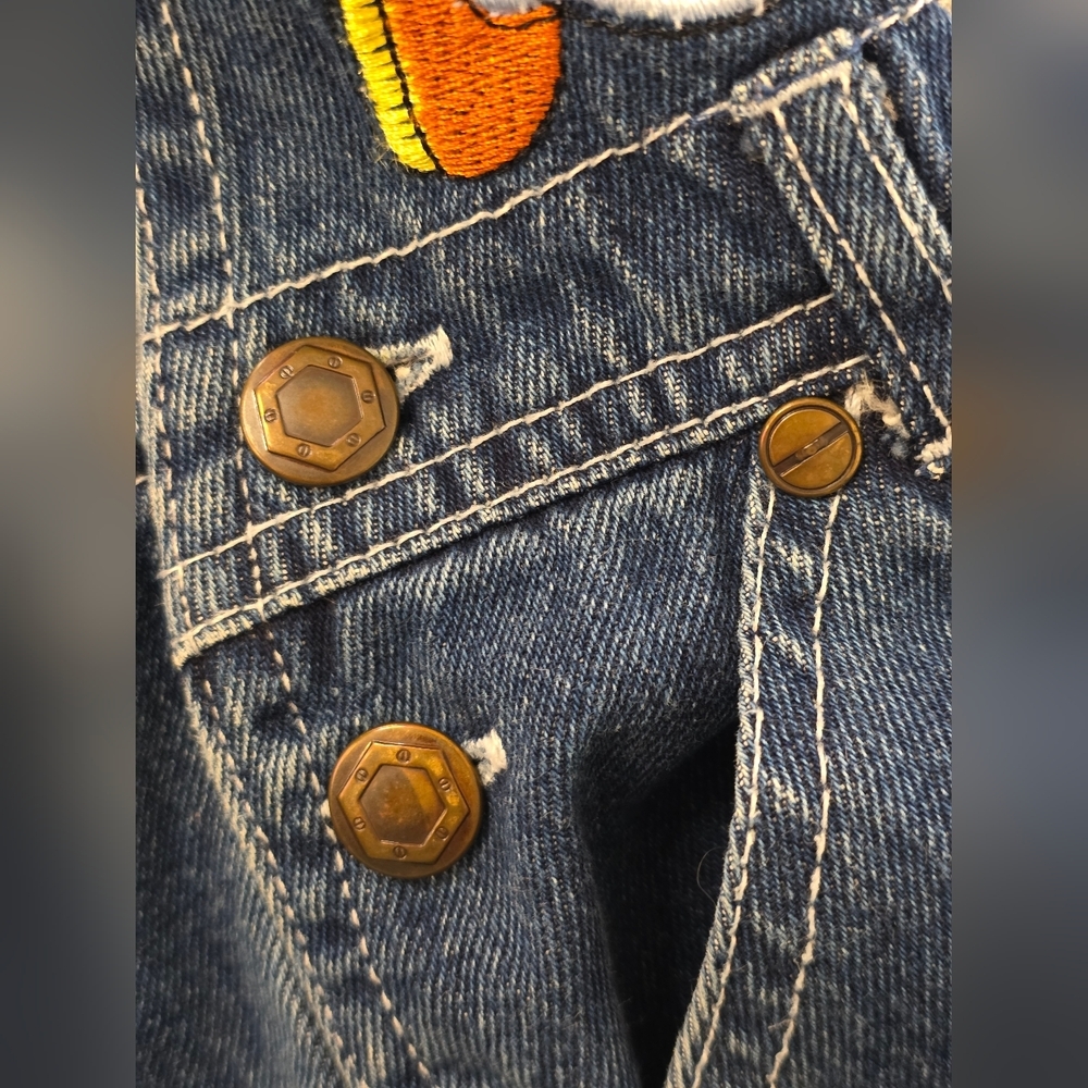 Vintage Y2K Bob the Builder Denim Overalls Size 5 Kids 100% Cotton - Picture 5 of 10